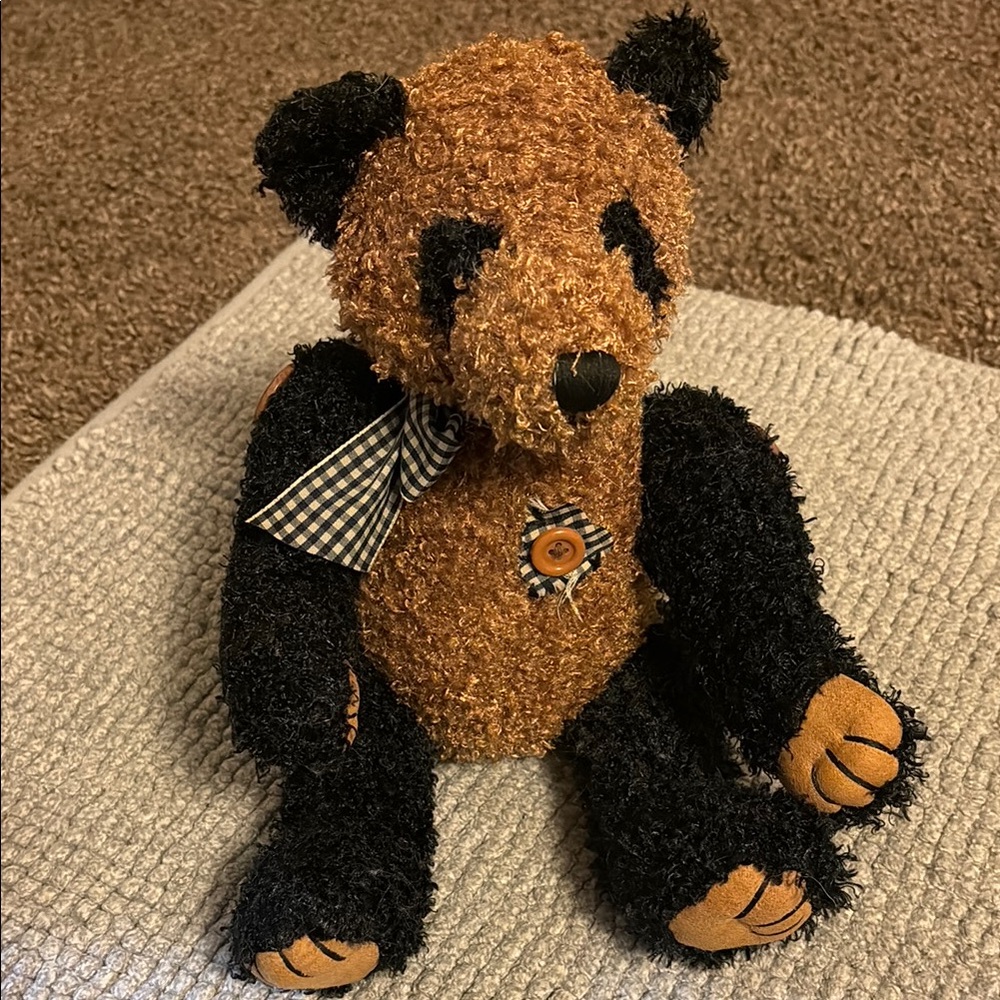 Adorable Black and Brown Teddy Bear